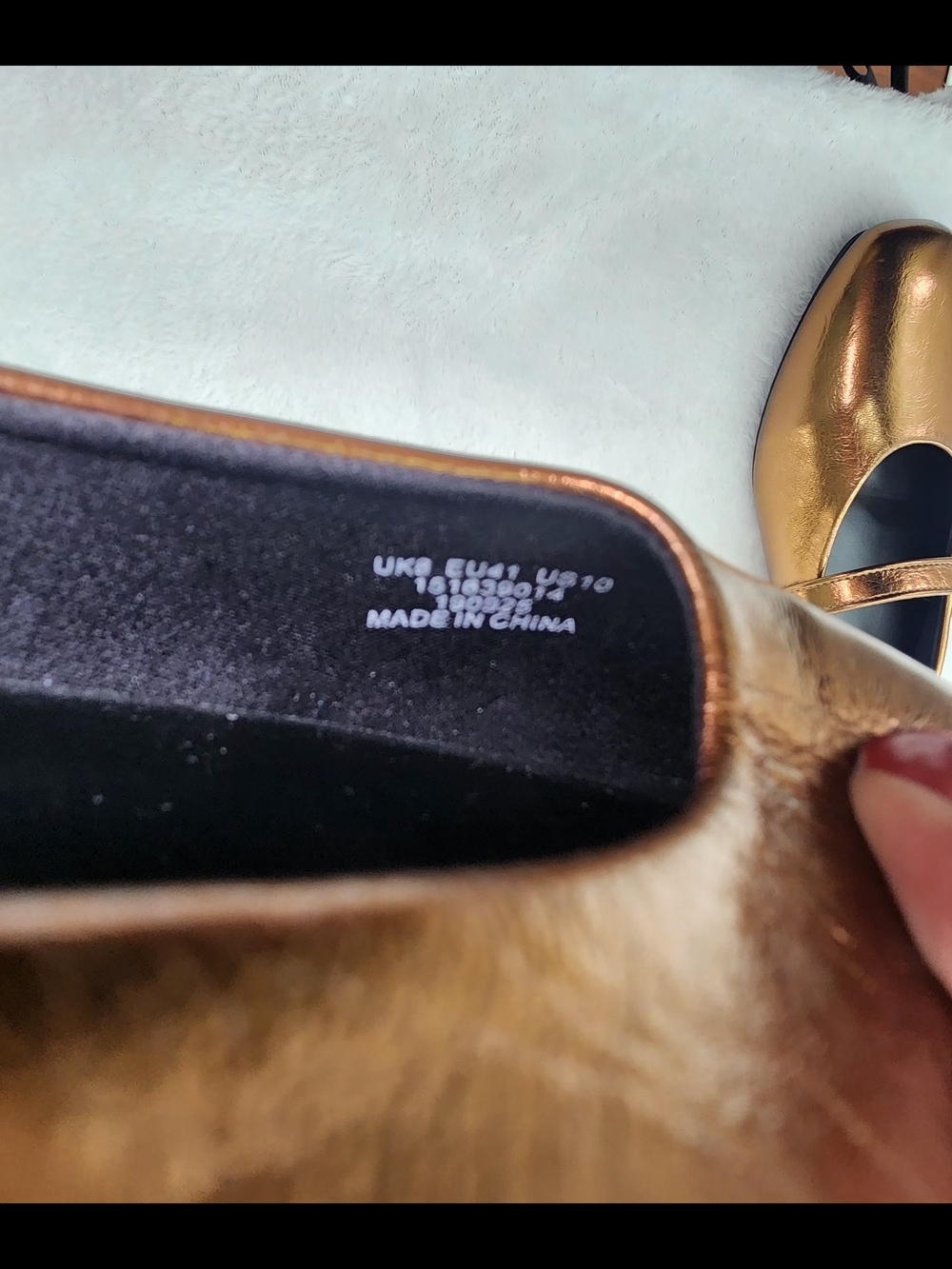 ASOS Classic Metallic Bronze Mary Jane Flats Size 10 - Picture 8 of 9
